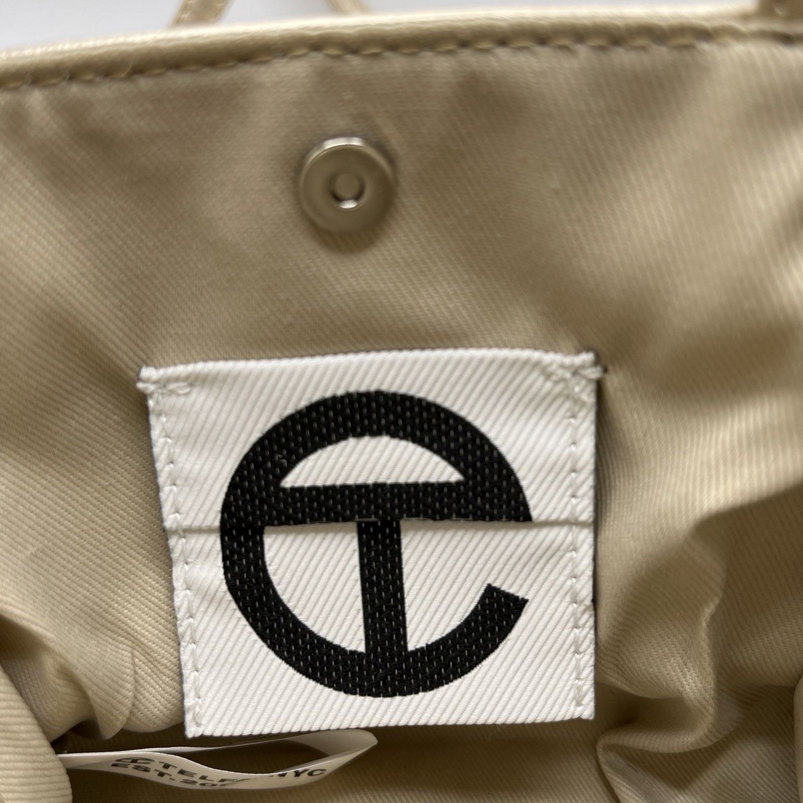 Telfar Small Shopping Bag Gold Vegan Leather Unisex Designer Tote EUC