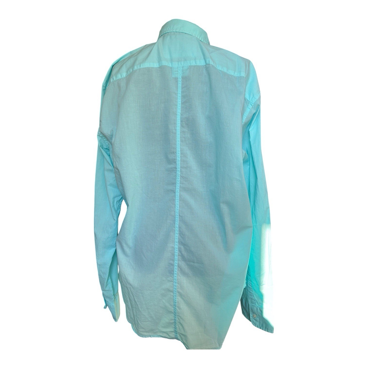 Frank & Eileen Luke Cotton Teal Button Down Shirt-NWOT-size Large