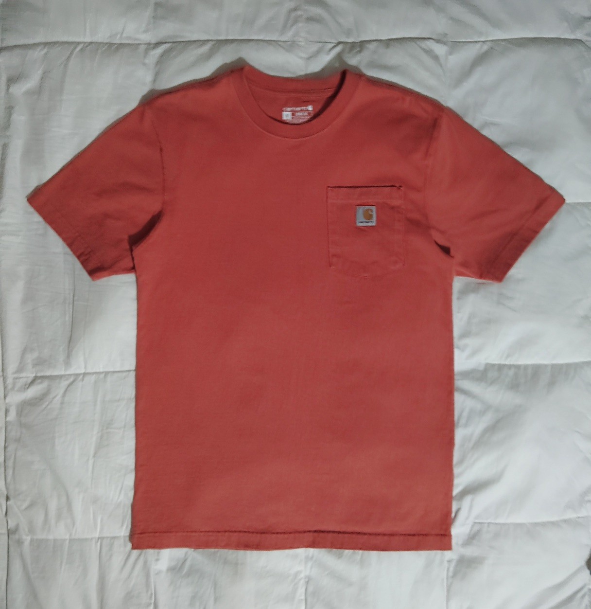 Carhartt Mens S Short Sleeve T-Shirt Loose Fit Light Red Pink