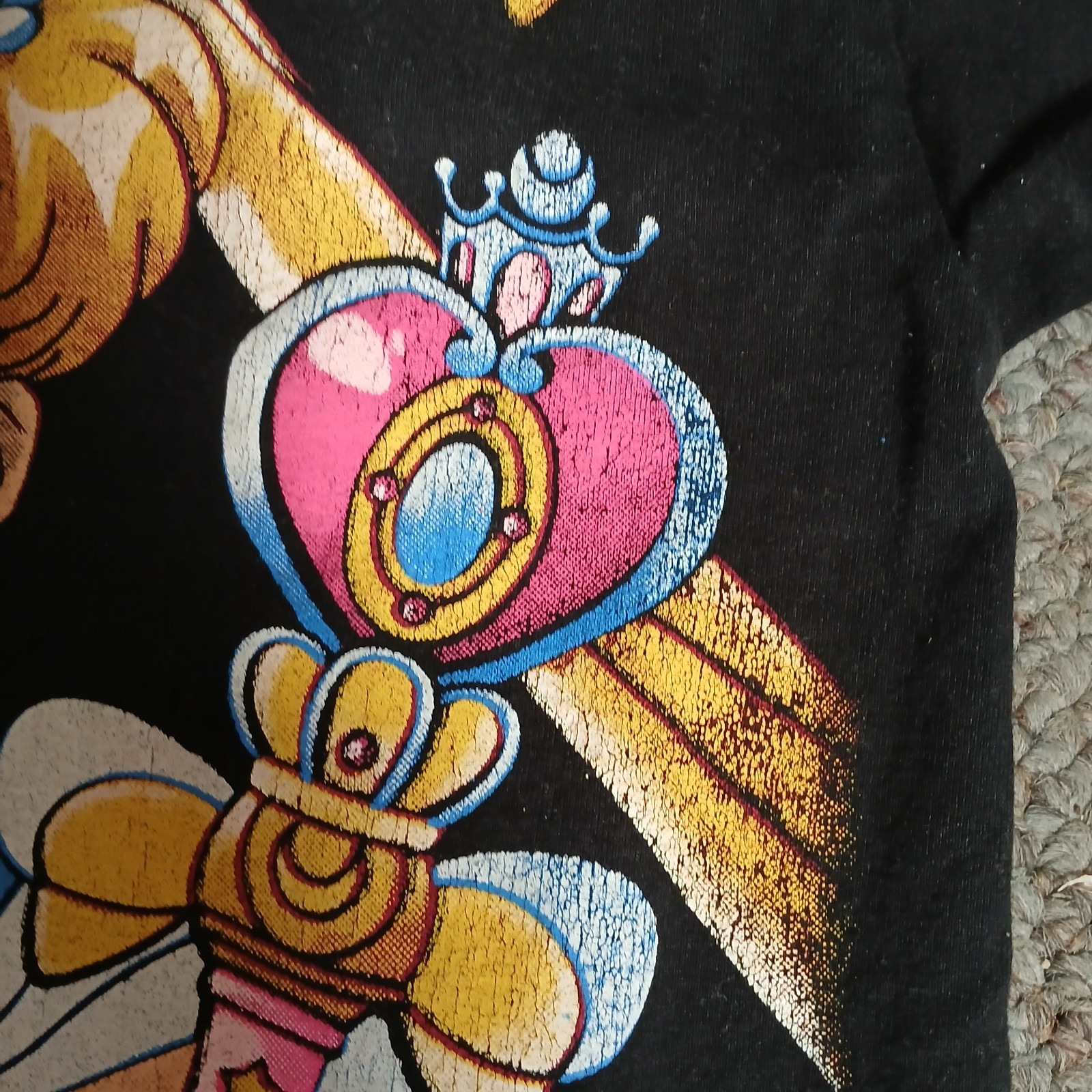 Vintage Sailor Moon Anime Shirt Double Sided AOP Graphic Tee Adult Small Black
