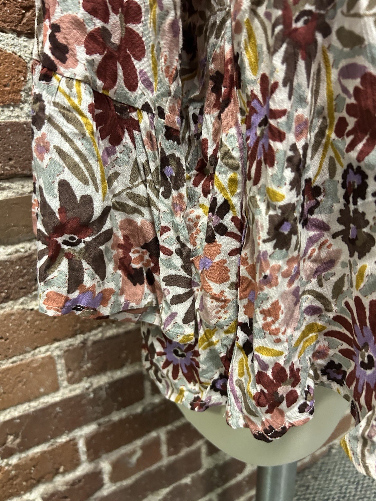 Andree Top Womens S Mod Florals 70s Bell Sleeve Colorful Hippie Fun New Retro