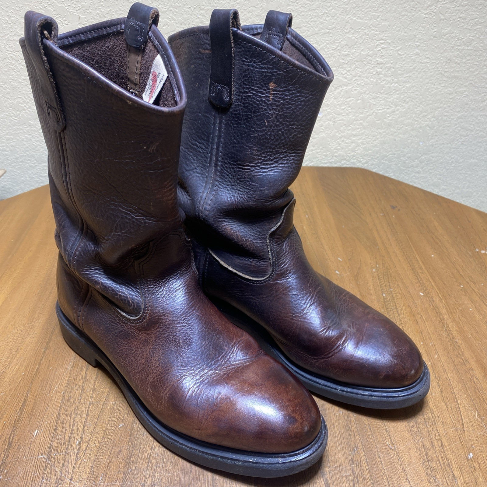 Red Wing Pecos Brown Leather Pull On Work Boots USA