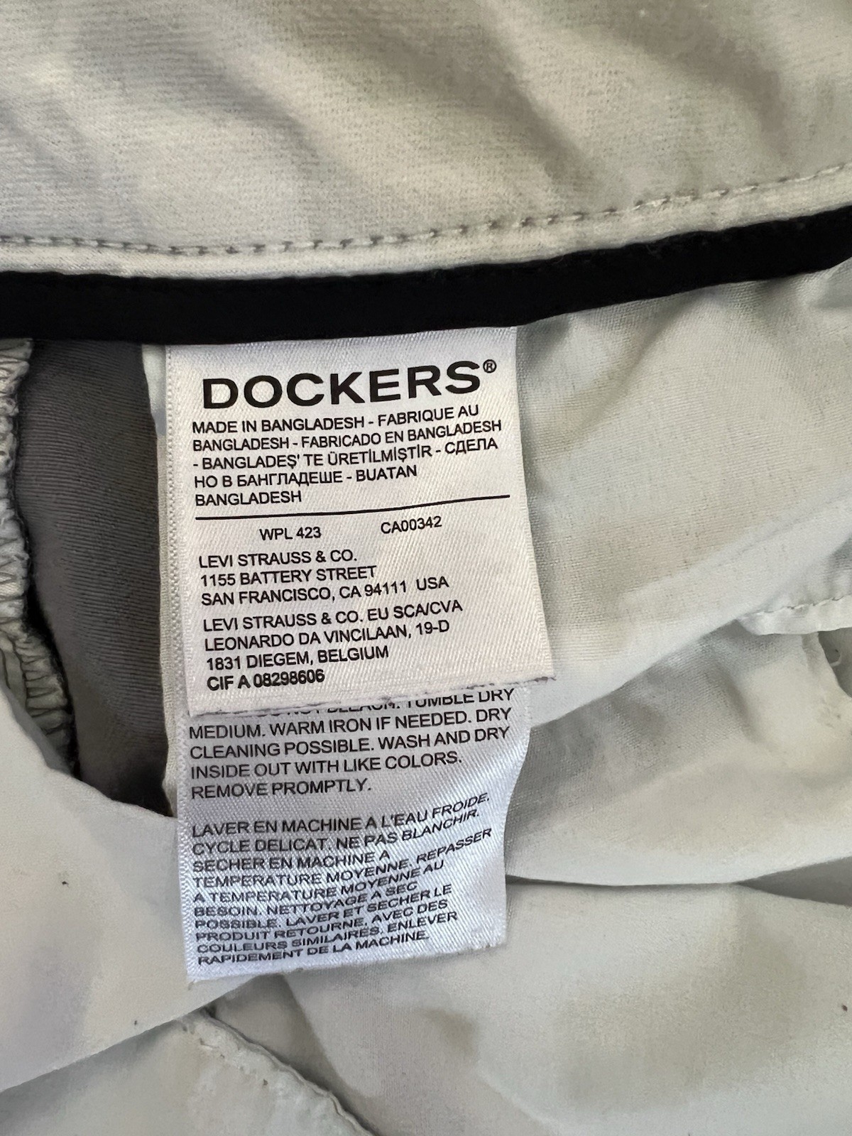 Dockers Men’s Classic Fit Tall Easy Gray Pants Straight Leg 34 x 35/36