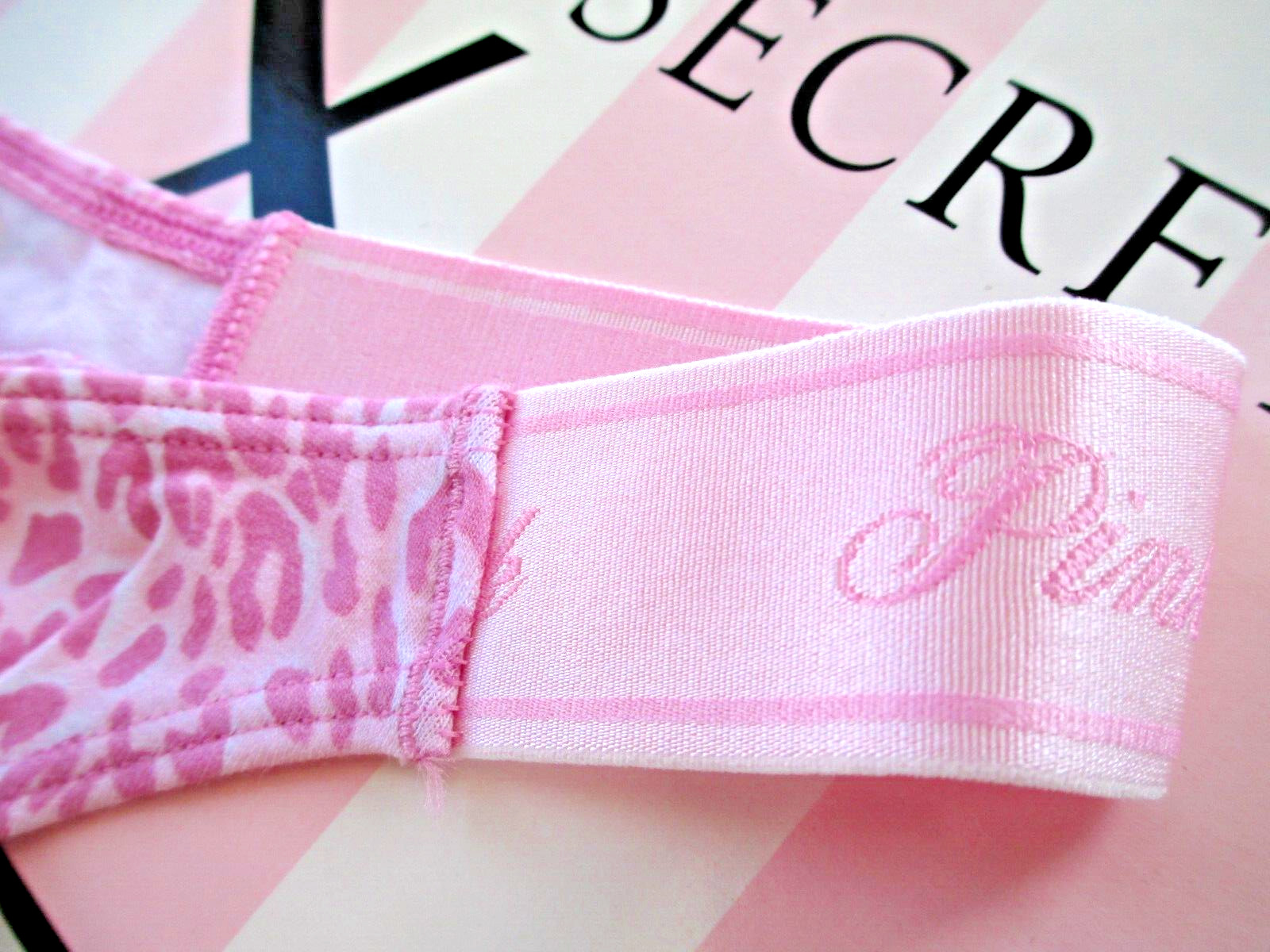 VICTORIA’S SECRET PINK Cotton Logo High Leg Thong Panty VS Pink Leopard S M L XL