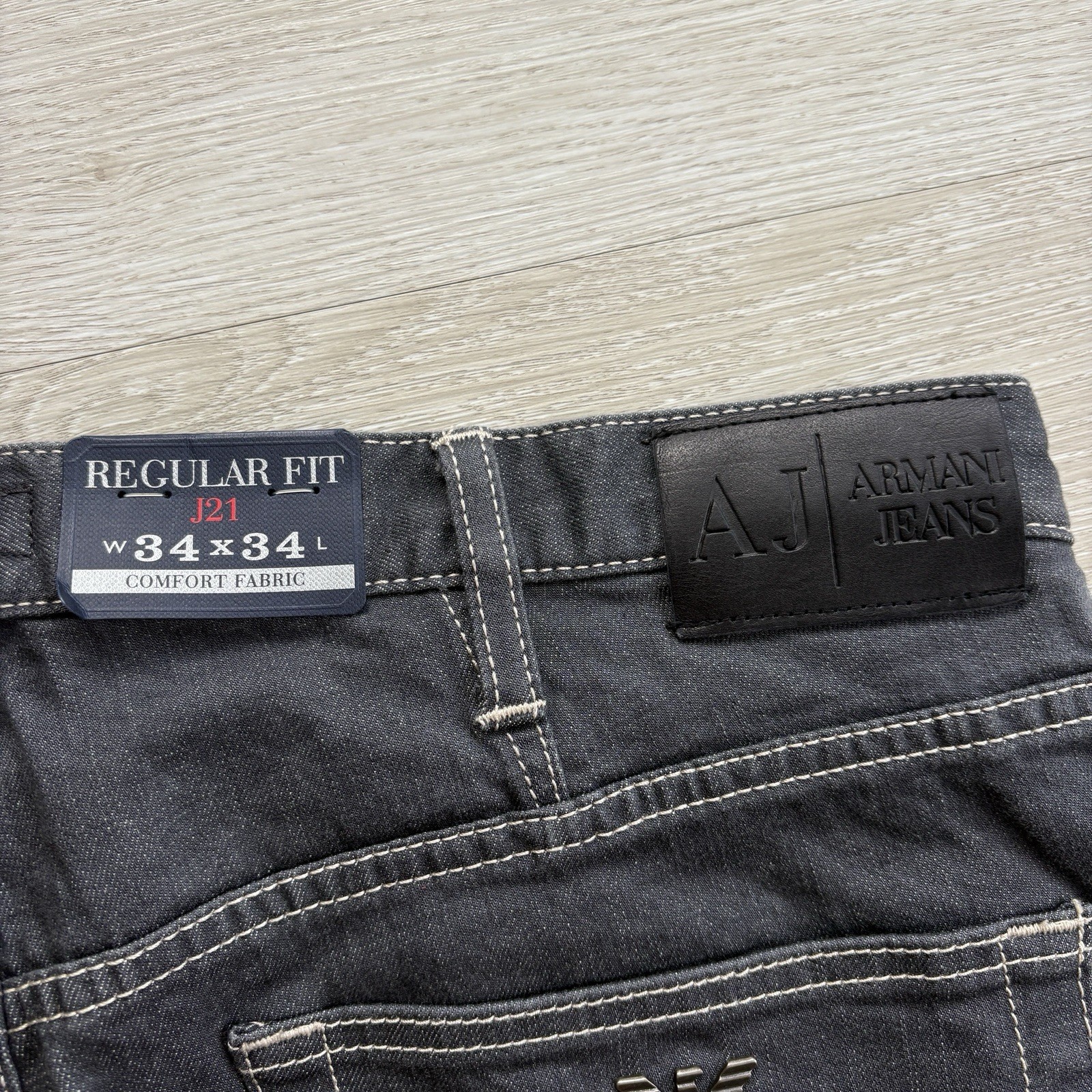 BNWT Emporio Armani Jeans J21 Regular Fit Stretch Denim W34 L34 Grey Mens