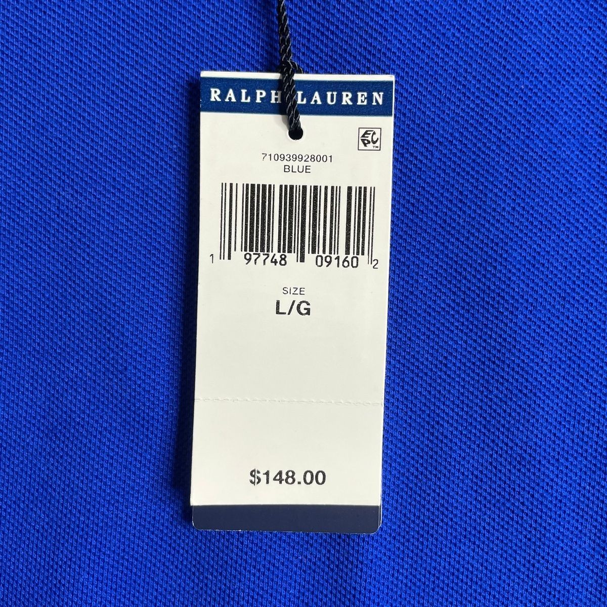 POLO RALPH LAUREN Custom Slim Fit Triple Pony Polo Men’s Size L Blue