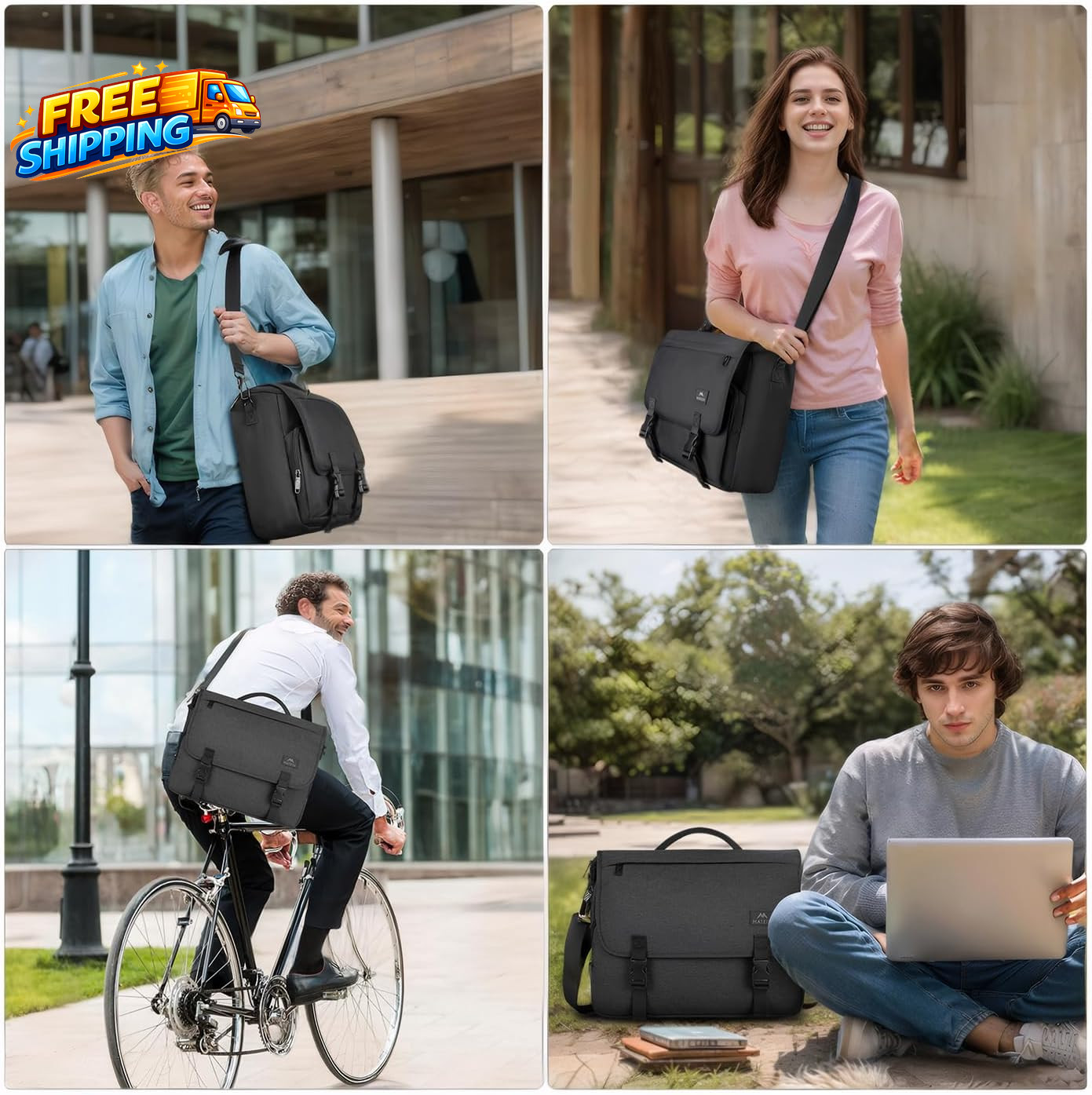 Messenger Bag for Men Briefcases Lightweight Men’S Laptop Bag 15.6 Inch Water