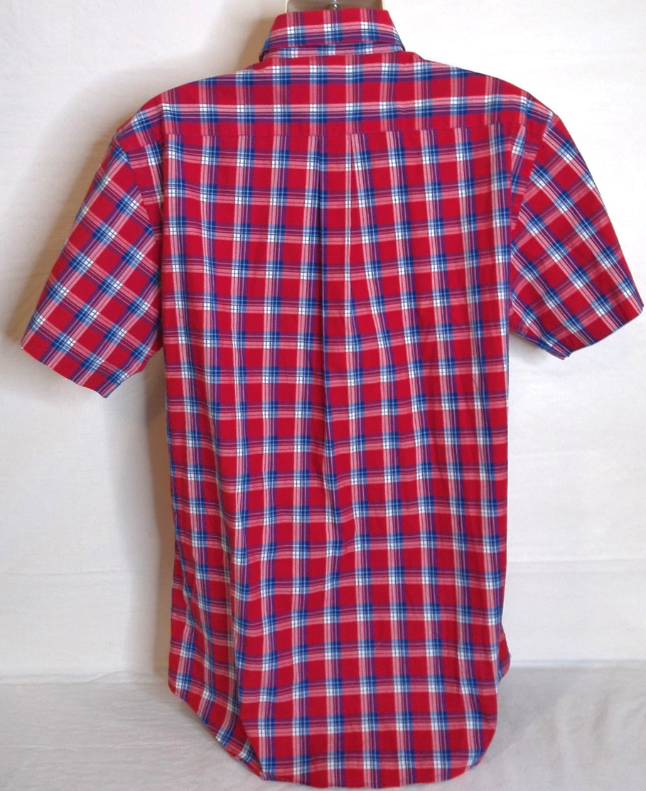 Southern Lure Red Navy Plaid Button Up Men’s Button Up Shirt size Large