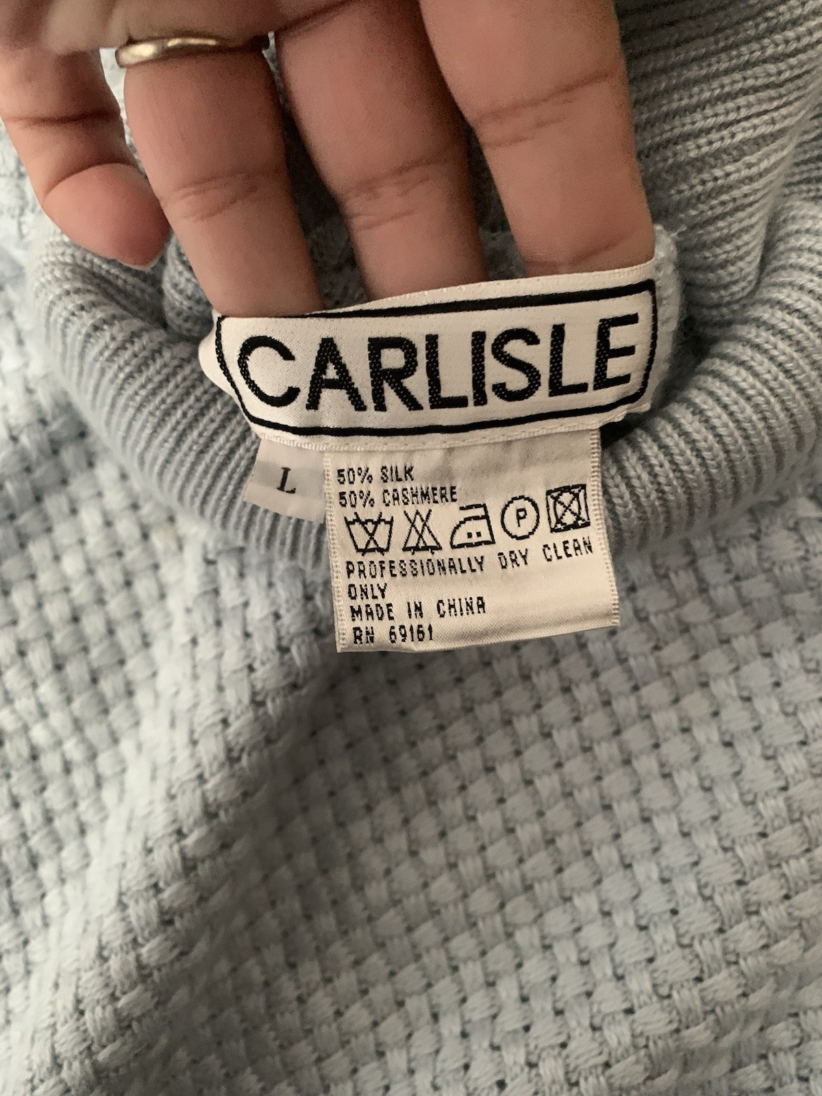 Carlisle Silk Cashmere Turtleneck Sweater Women’s L Baby Blue