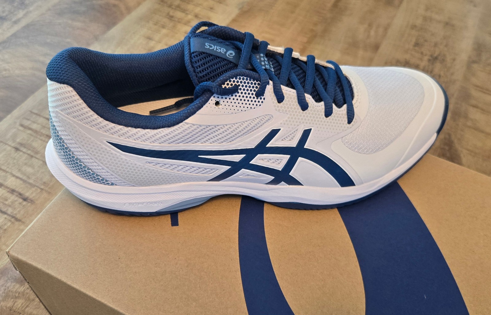 ASICS Game FF Pickleball Men’s Size 9 White/Twilight Blue 1041A488-101, DS USA