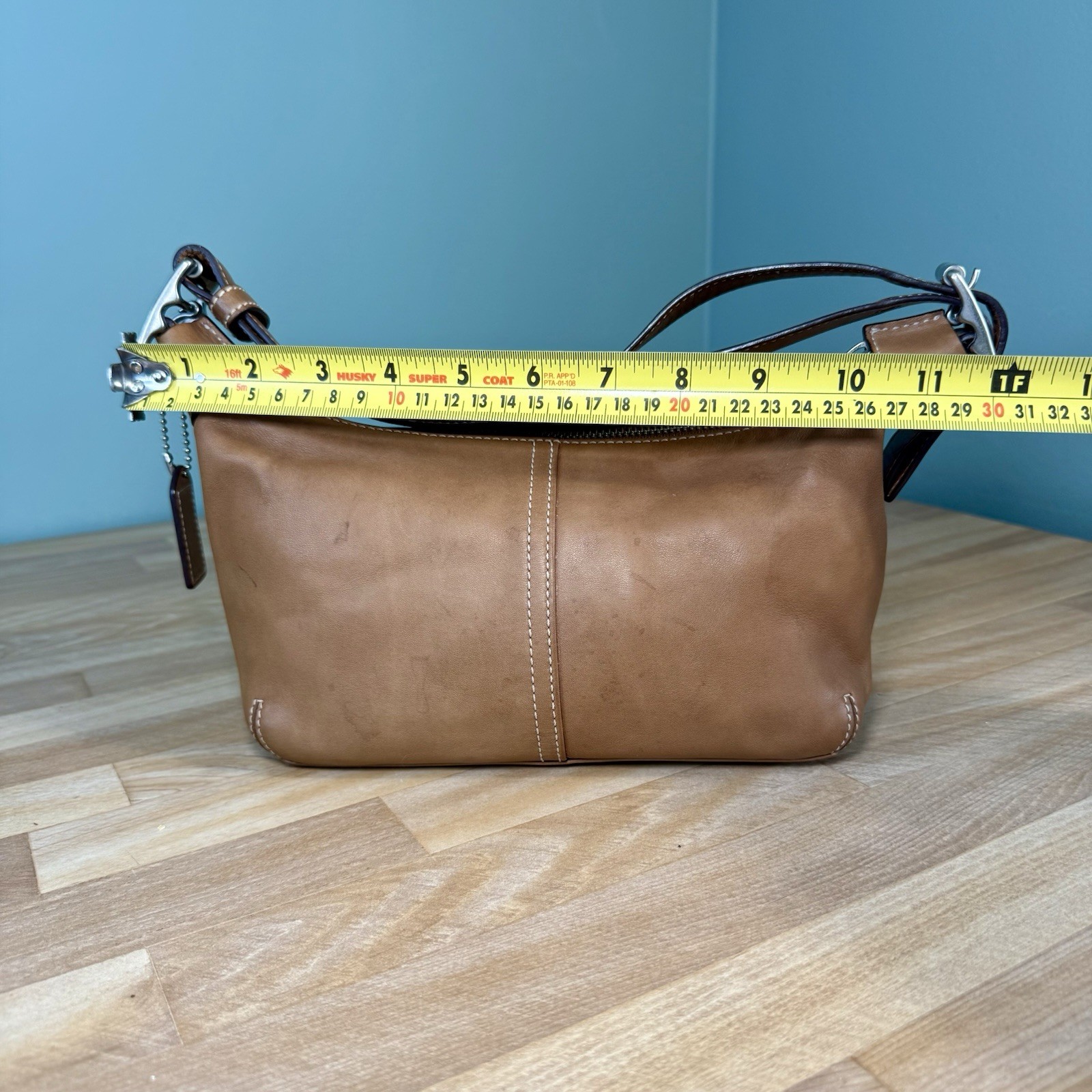 COACH 9564 British Tan Leather Legacy Demi Hobo Shoulder Bag Convertible Strap