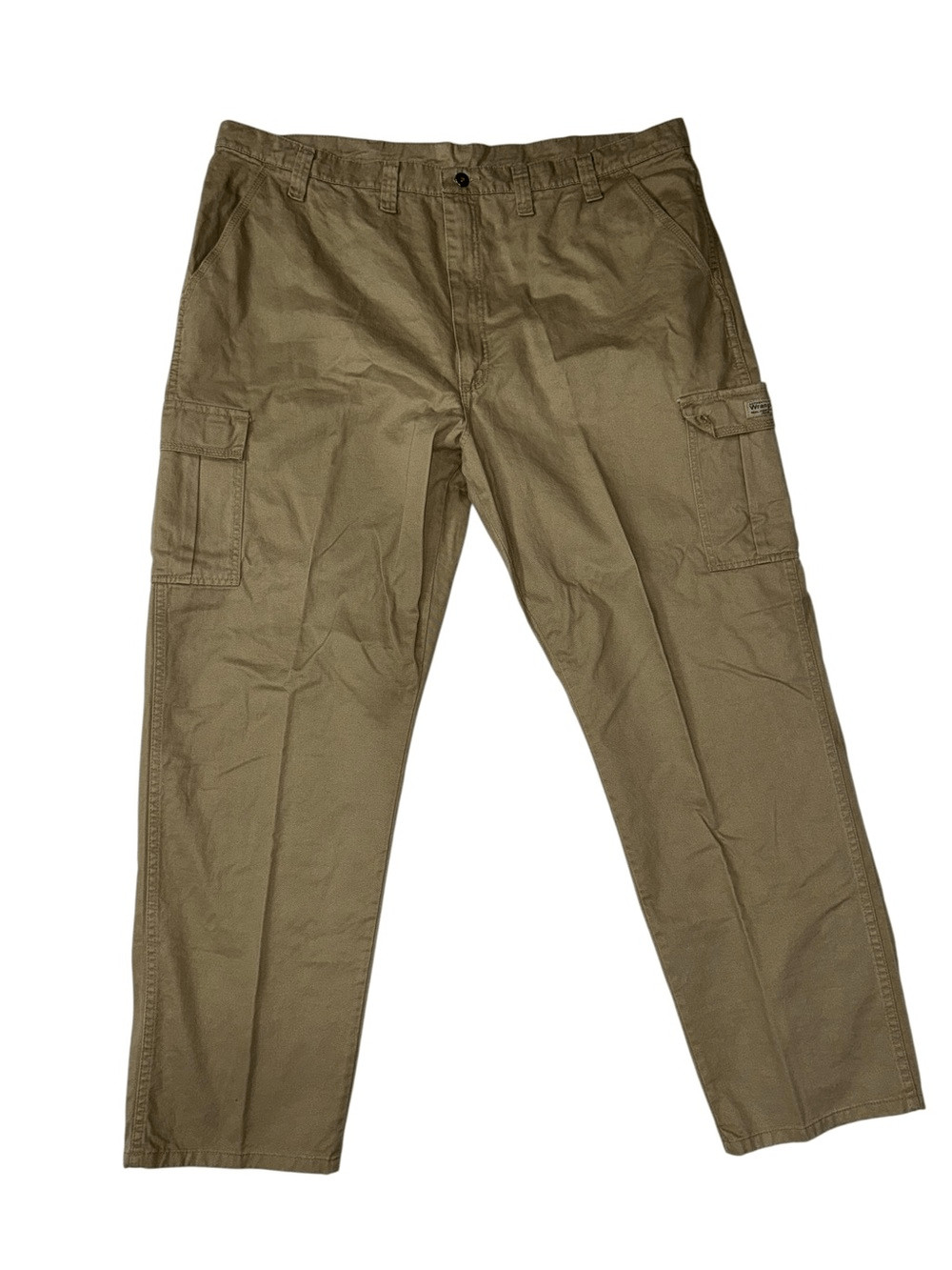 NEW NWT Wrangler Cargo Pants Beige Tan 100% Cotton size 44 x 32 Loose Fit