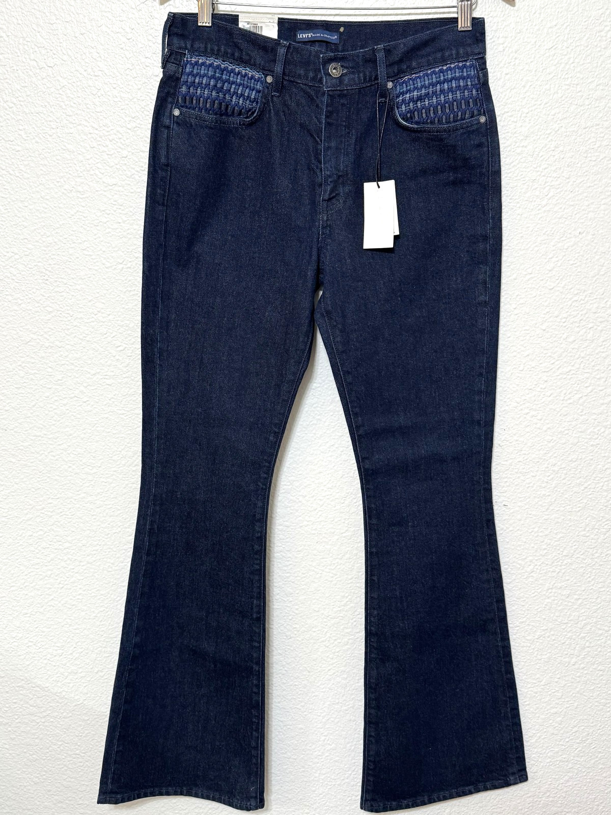 Levi’s Made & Crafted Jeans Womens 30 Indigo Stem Flare Woven Pockets Denim NEW