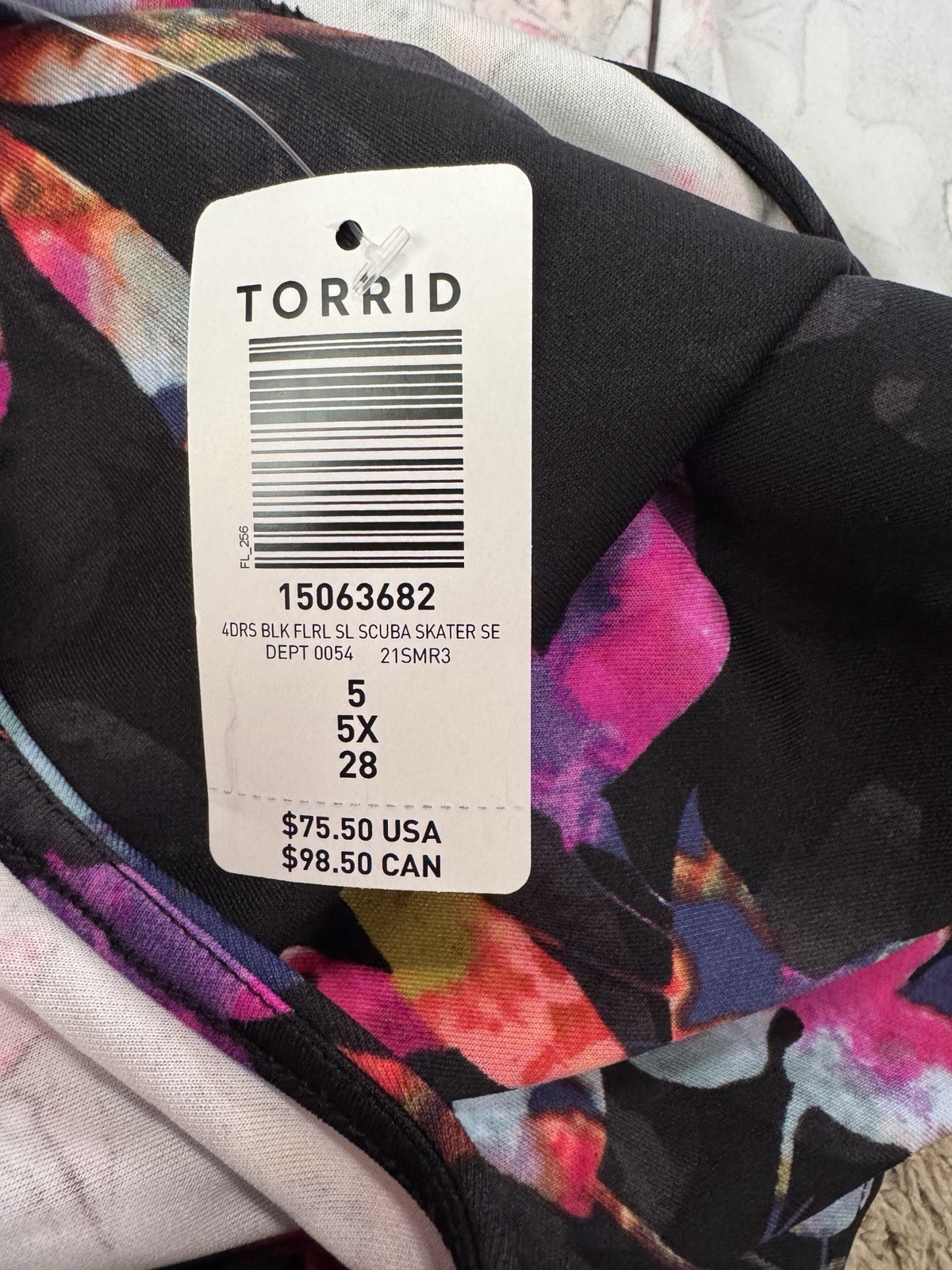 Torrid 2-Piece Floral Crop Top Scuba Tank & Skirt Black Multi Women 5X 28