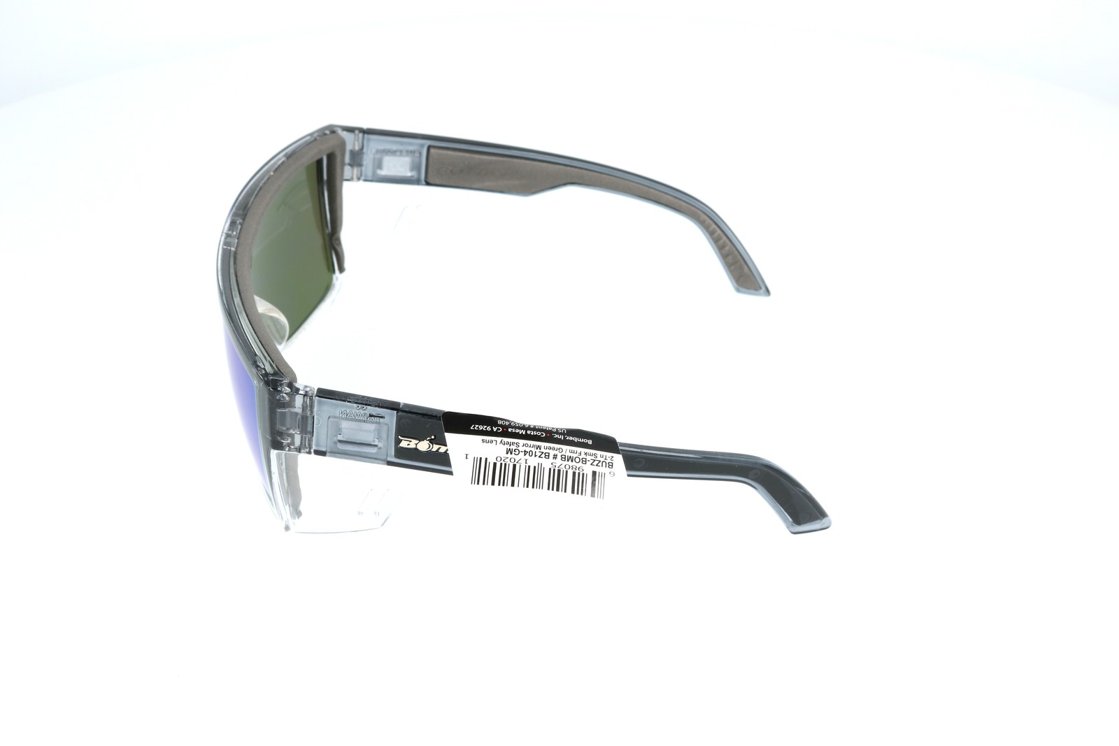 Bomber Buzz Bomb Safety Glasses Black Bz104-gm Mirror Sunglasses 145-0-157