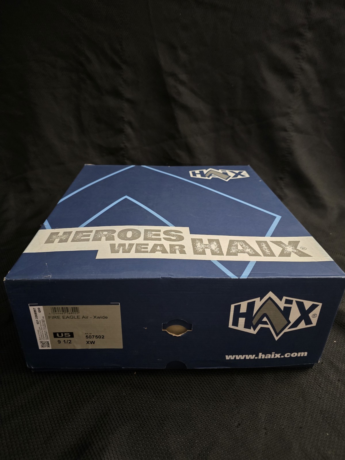 Haix Mens US 9 EXTRA WIDE Fire Eagle Air Boots – Black