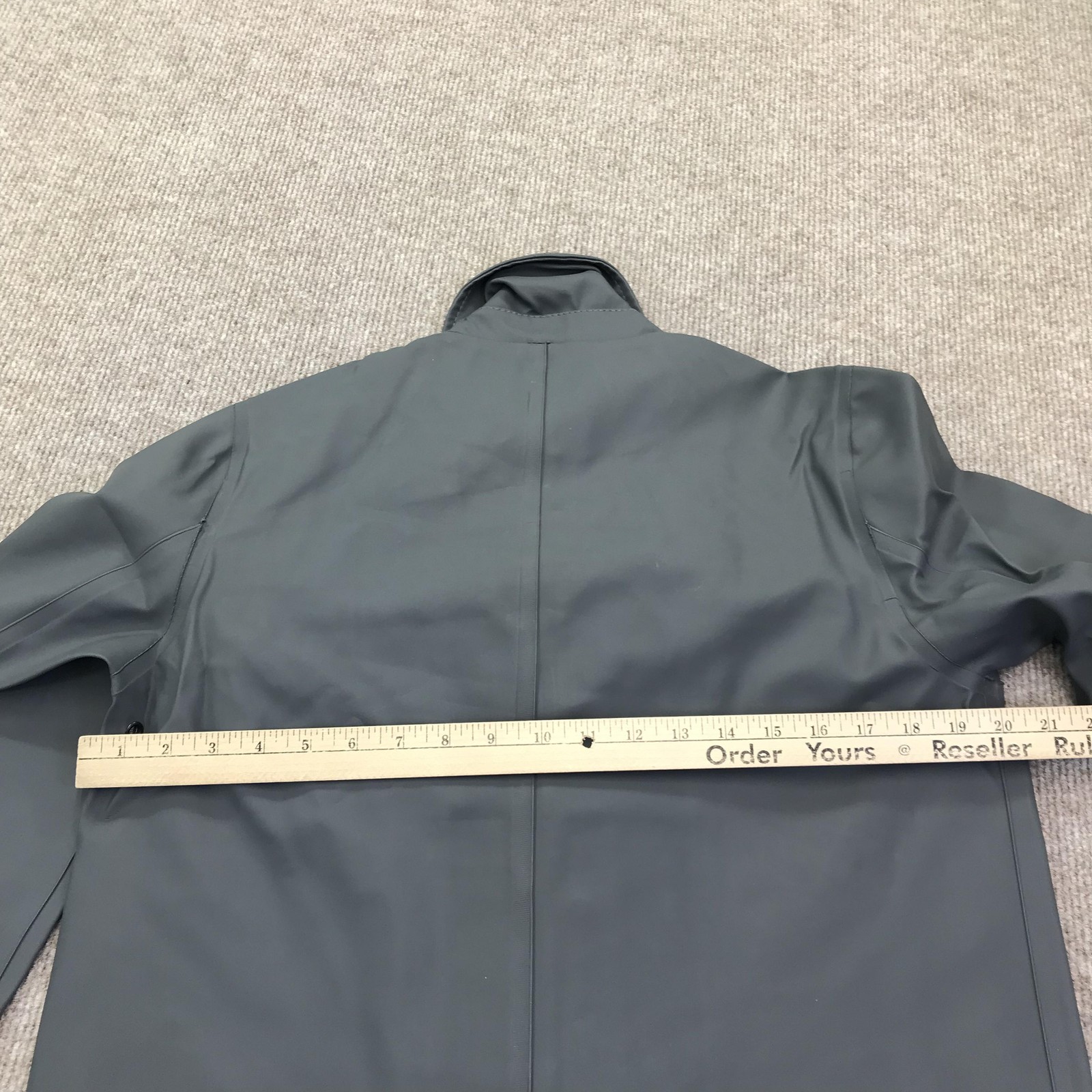 Stutterheim Raincoat Jacket Mens Small Gray Vasastan Waterproof PVC Coated
