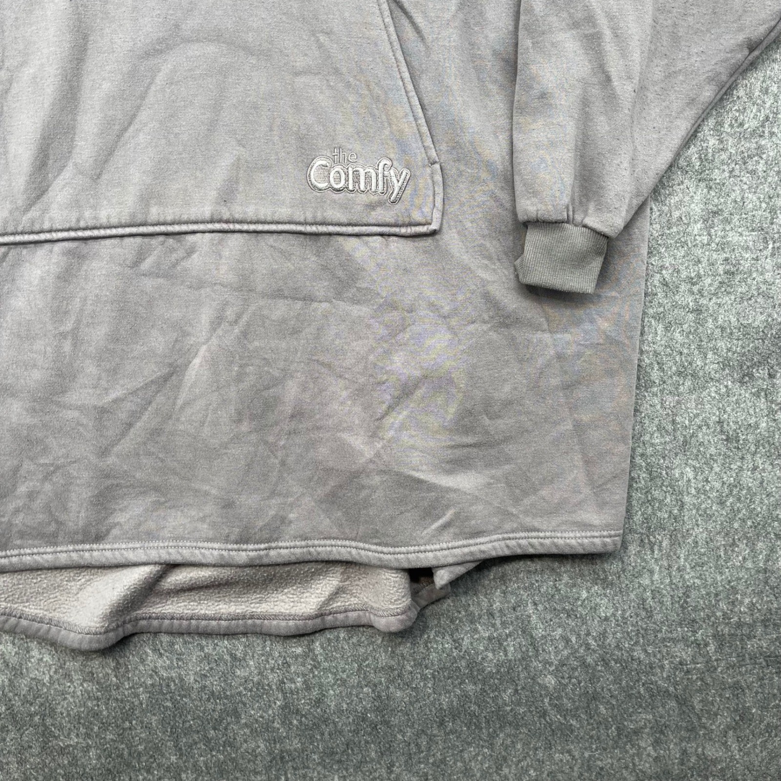 The Comfy Hoodie Blanket Gray Sweatshirt Fleece Lined One Size