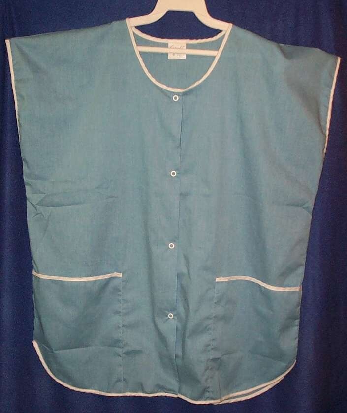 Size 3X Blue Smock 50/50 Poly Cotton w 2 Pockets Fits up to 65″ Bust USA Made