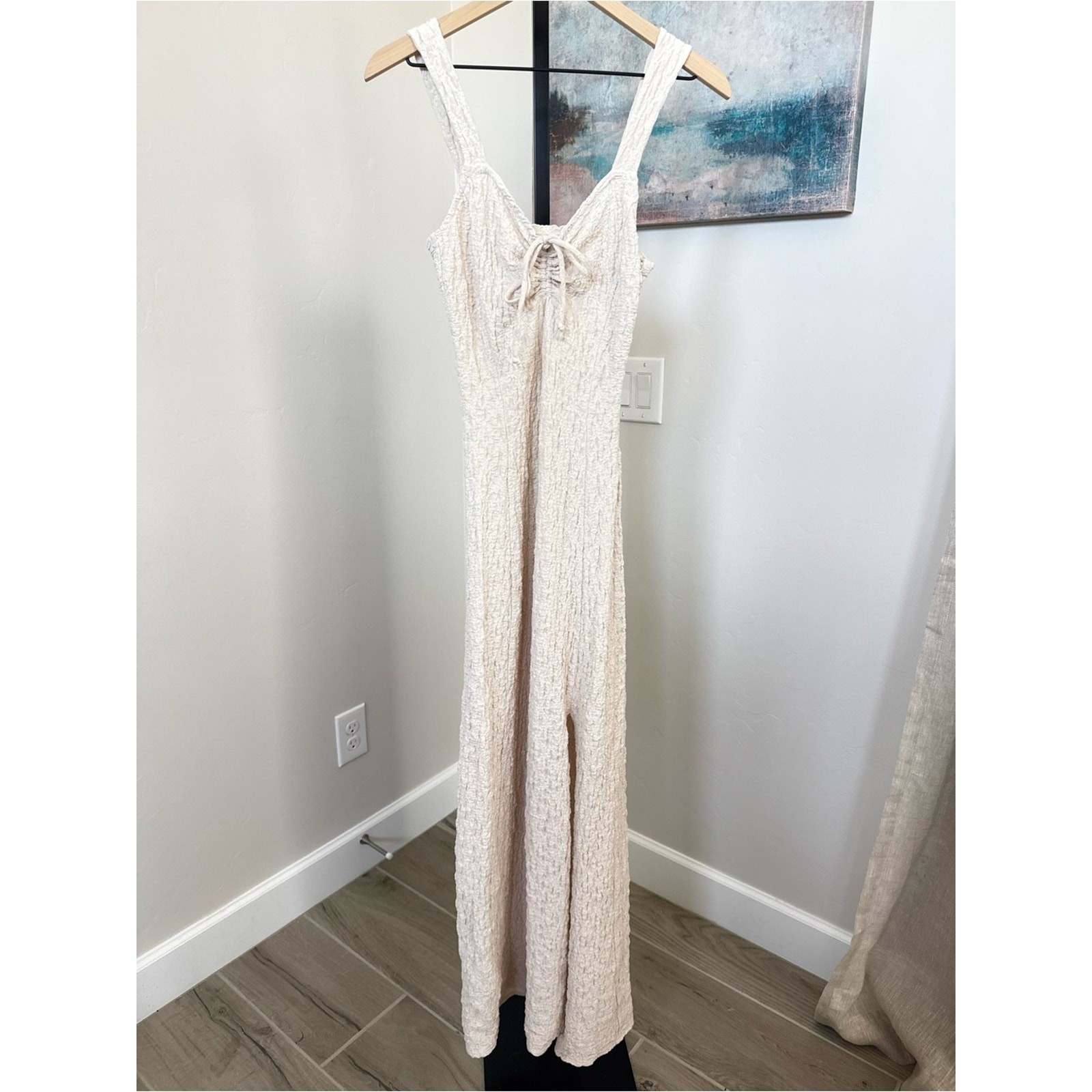 NEW Saltwater Luxe Canaan Midi Dress Small Cream High Slit Mermaid Sold Out NWT