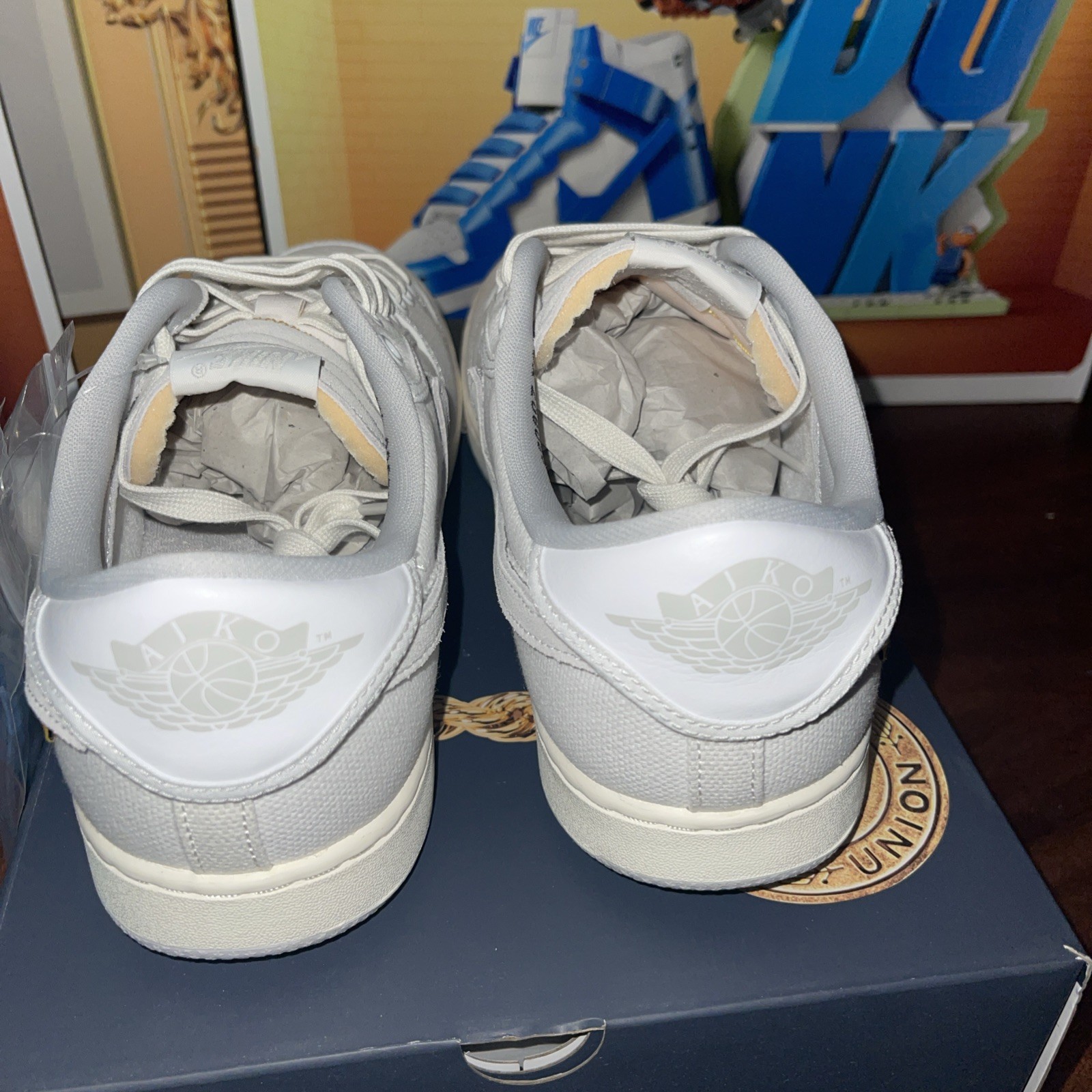 Air Jordan 1 Low AJKO, *White Sail Canvas*, Deadstock, Size 11.5