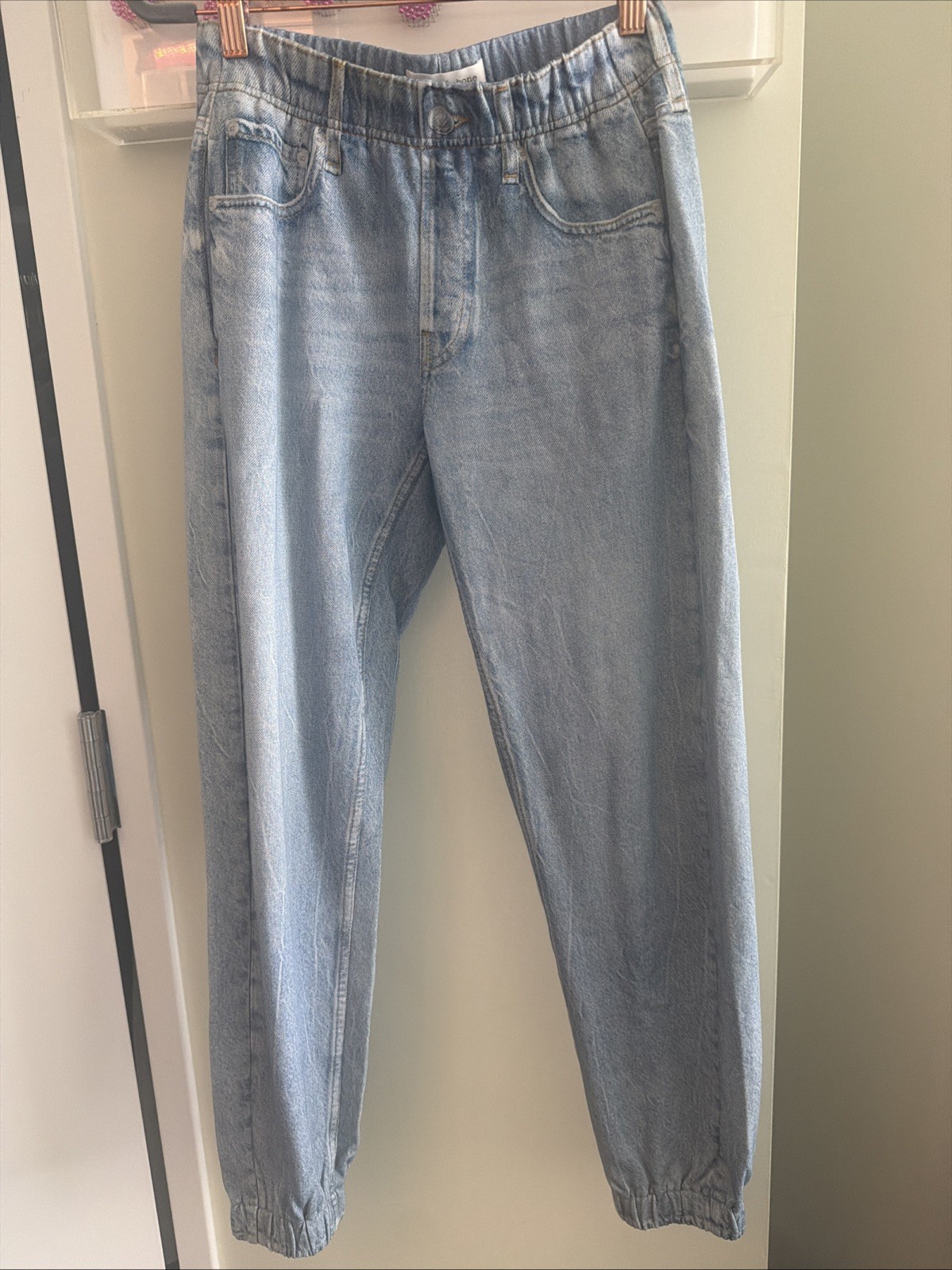 rag & bone Miramar Joggers XS Elastic Waist – Light Wash “denim”