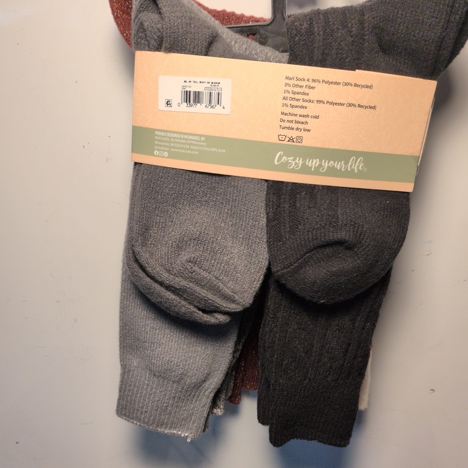 MUK LUKS Women’s Crew Or Mid-Calf Tall Boots Socks 6 Pack, Shoe Size 6-11, New