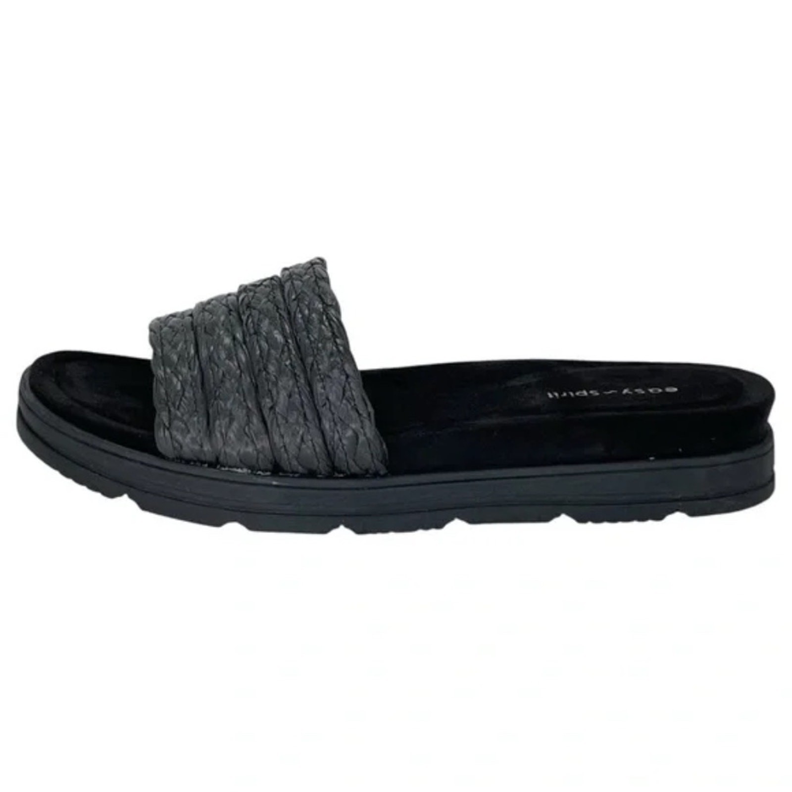 Easy Spirit Slides Sandals 7.5 M Raffia Cushioned Insole Flats Shoes Salma 2 NIB