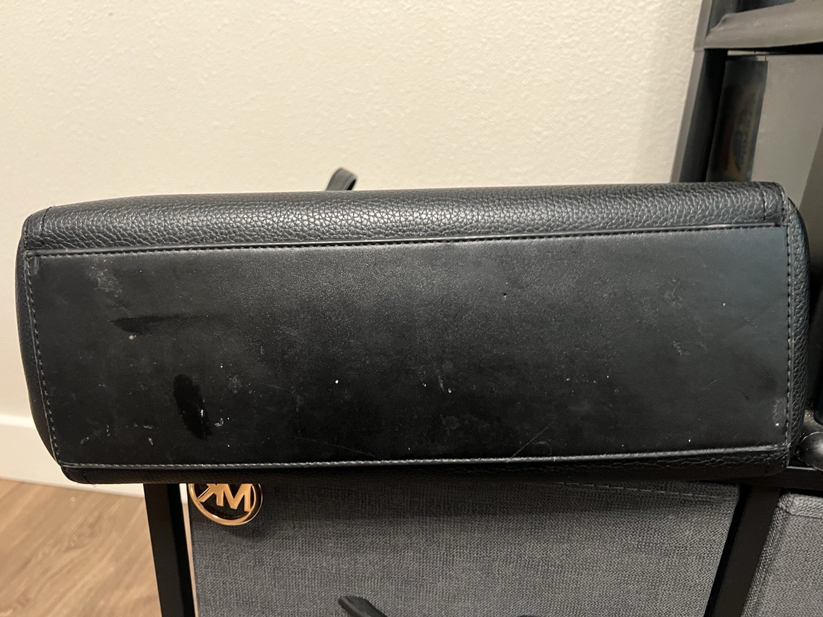 Michael Kors Large Black Pebbled Leather Shoulder Bag Tote, Hangbag, Purse
