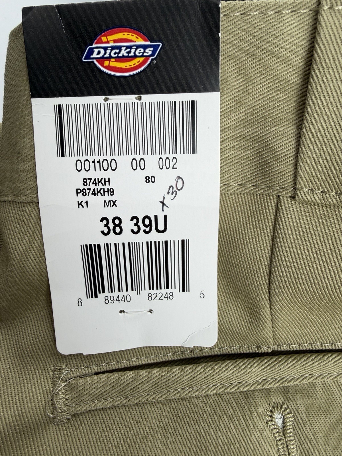 Dickies Original 874 Work Pants Men’s 38×30 Khaki Flat Front Uniform Pants NWT