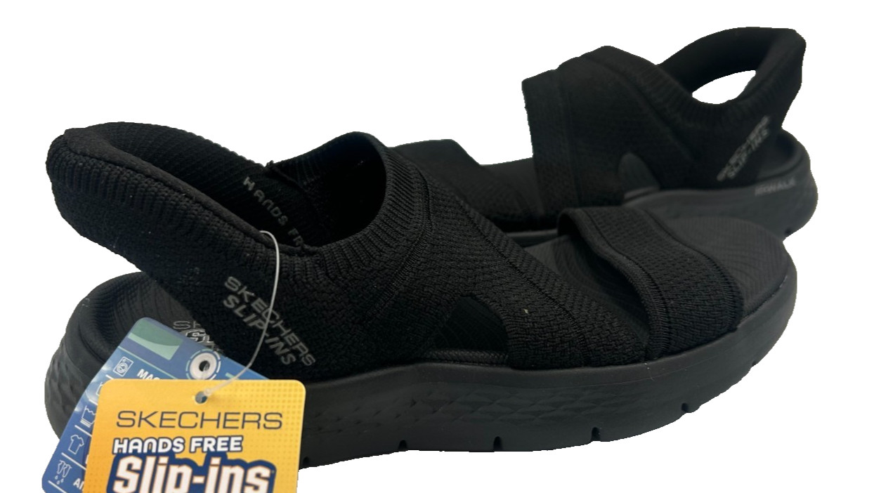Skechers Women’s Slip-Ins Enticing Go Walk Flex Walking Sandals Blk Size:8 156E