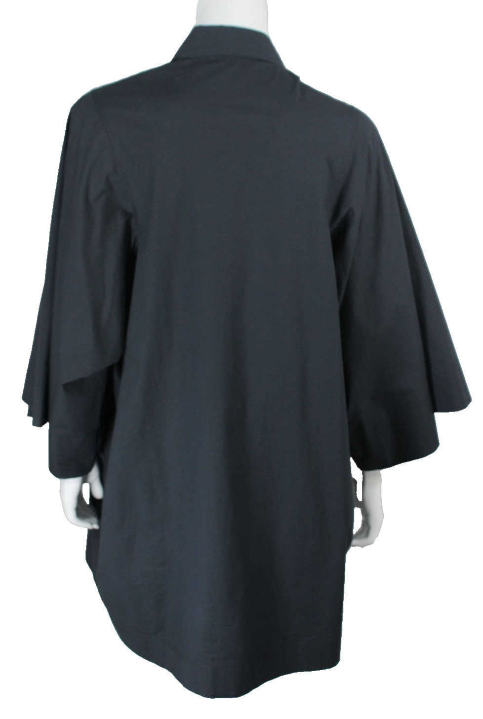 CO COLLECTIONS Charcoal Gray Cotton Poplin Oversized Button-Front Top XS S