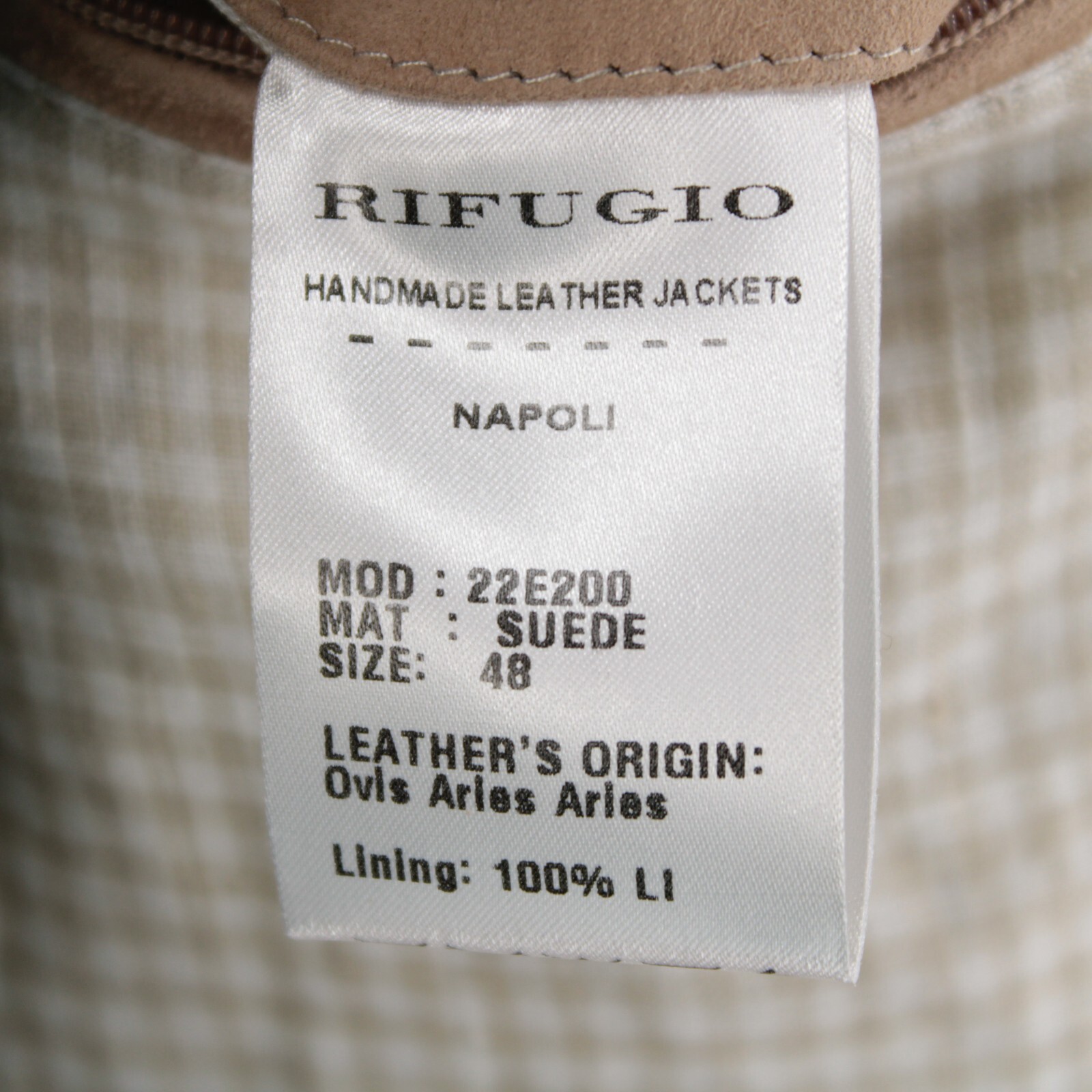 Rifugio NWD Vest / Bodywarmer Size 48 (Small US) In Solid Tan Suede Handmade