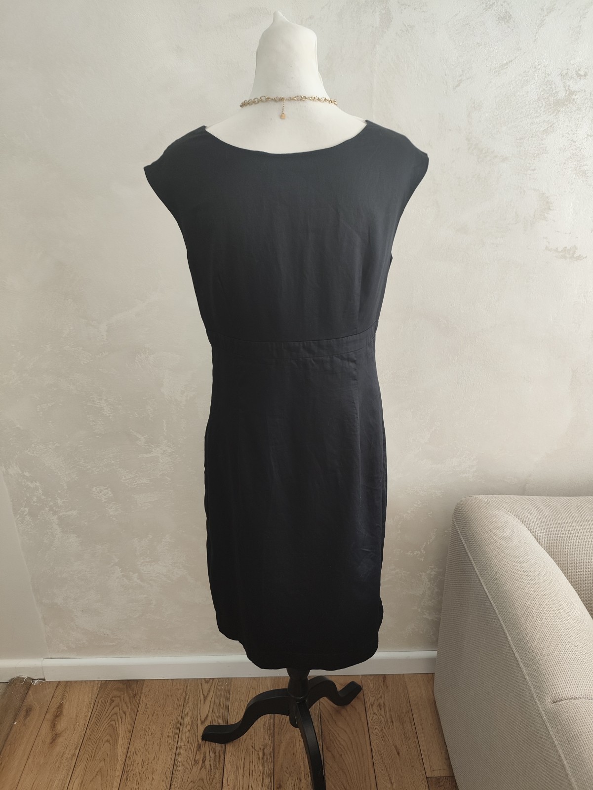 Monsoon Knee Dress Size 14 Womens Black Pink Summer Occasion Party Embroidered