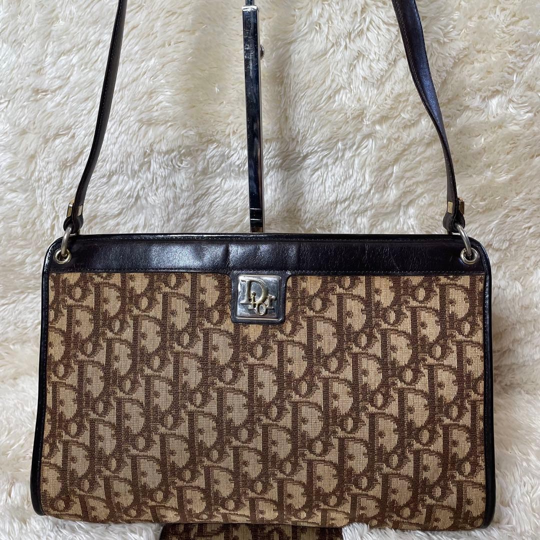 Christian Dior Bag Trotter Logo Hardware Canvas Shoulder rh4987060
