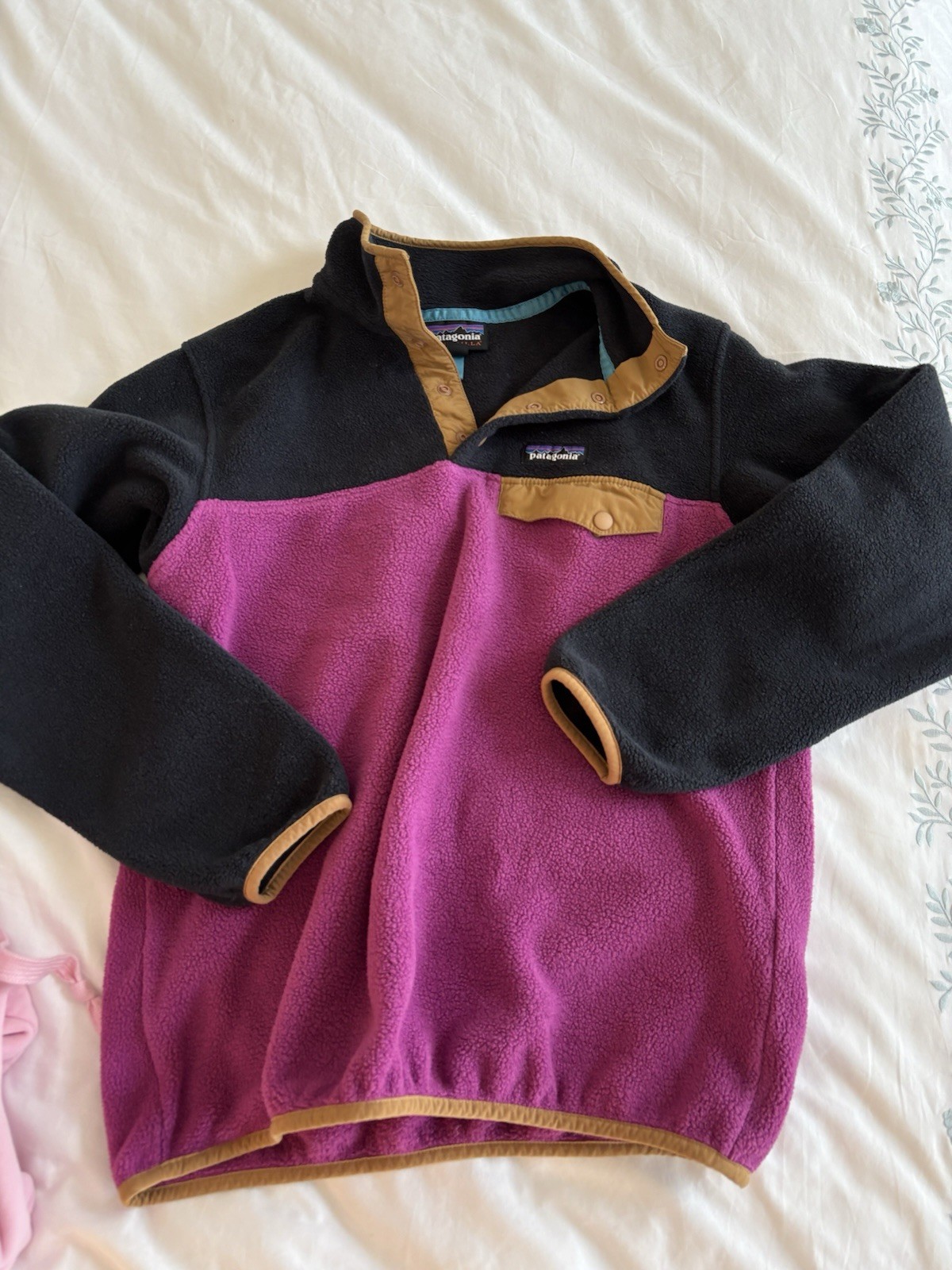 Patagonia Synchilla Snap-T Women’s Pullover Jacket Colorblock Purple/Black S