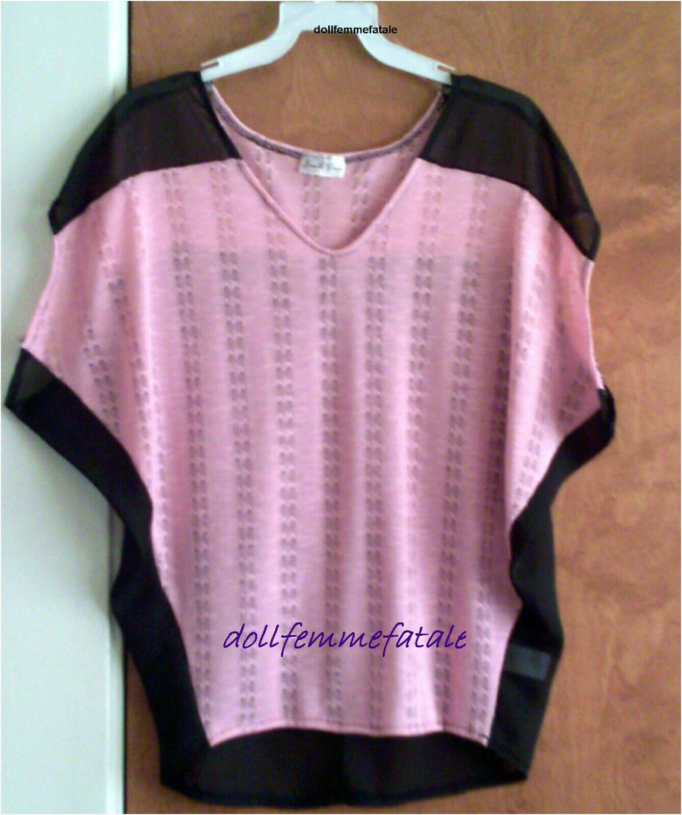 Black & Pink Batwing Dolman sleeve Top
