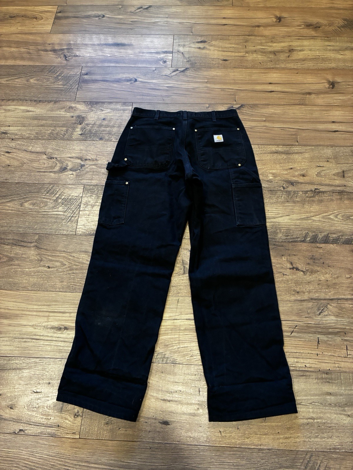VTG Carhartt Double Knee Pants B01 BLK 33×30 Black Faded