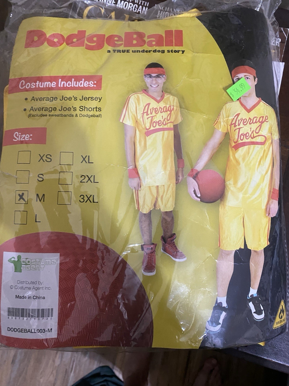 Free shipping! Average Joes Dodgeball Costume Cosplay Adult M Med Shirt Shorts