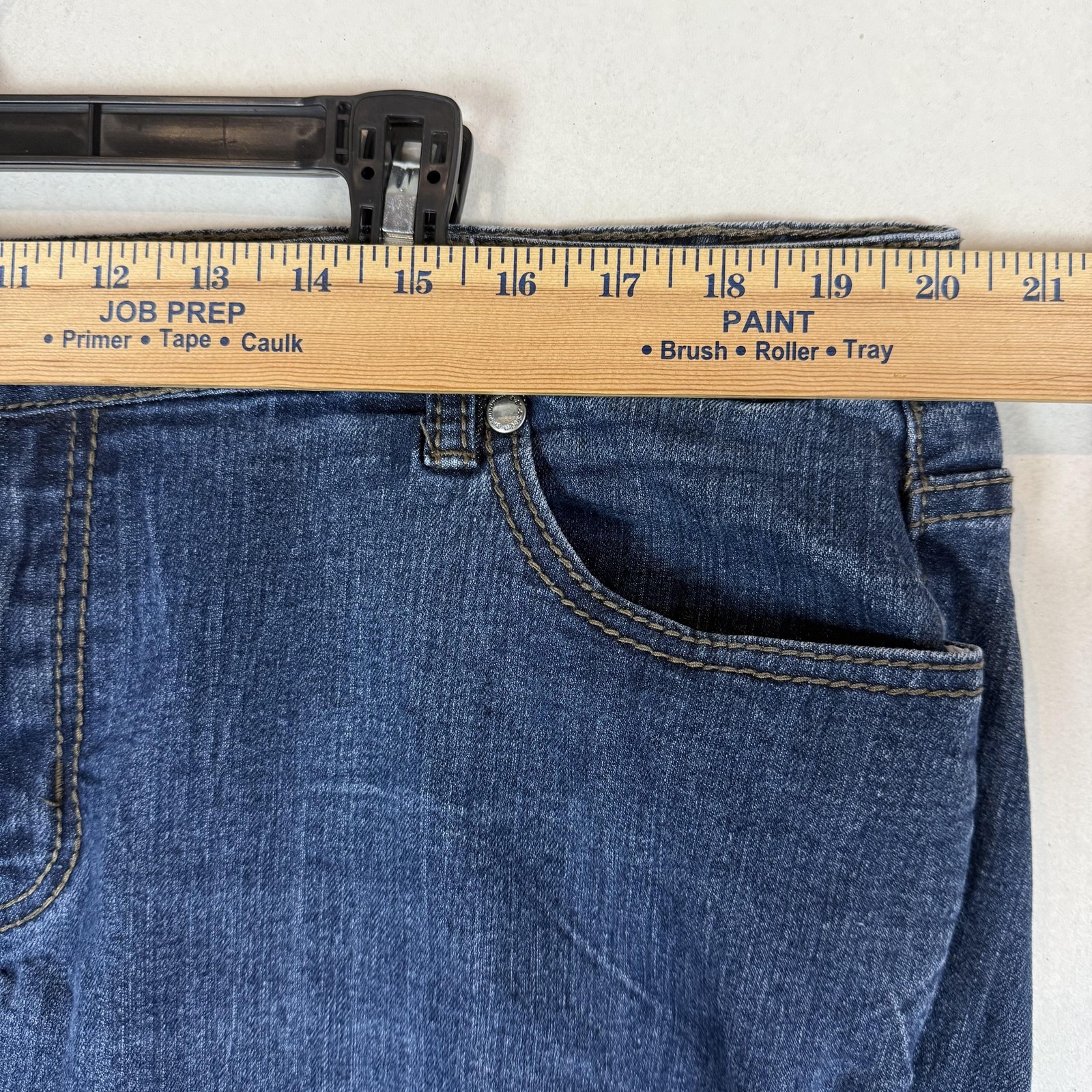 Avenue Denim Jeans Womens 20P Blue Medium Wash High Rise Straight Stretch