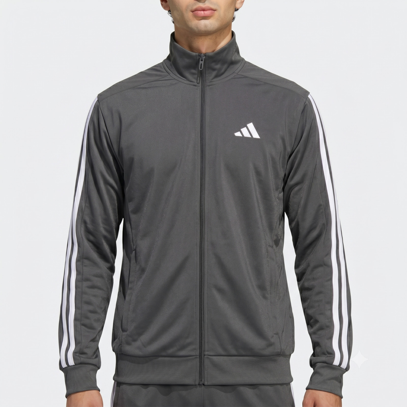 adidas Men’s Tricot Track Jacket Athletic Slim Fit Full Zip S-XXL Zip Pockets