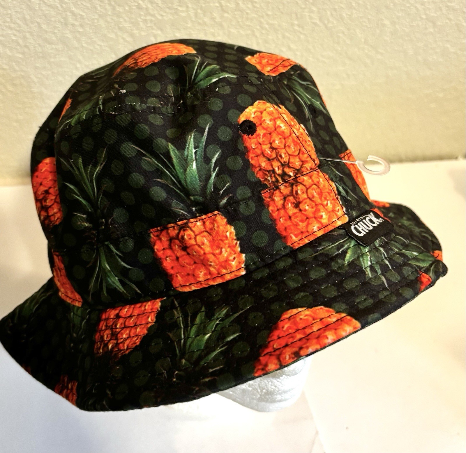 Tropical Bucket Hat Original Chuck Pineapple Palm Print Vibrant One Size Unisex