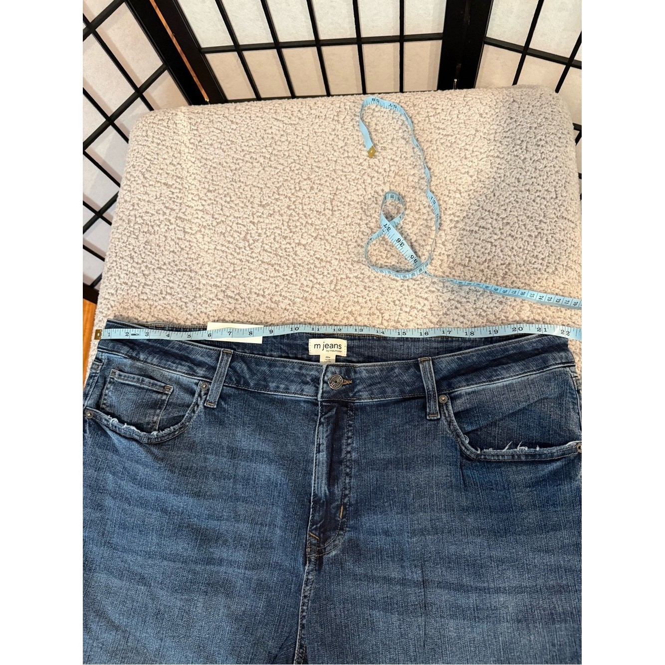 👖 Maurices m jeans Slim Straight Cuffed Jeans NWT • 22W Long • Medium Wash