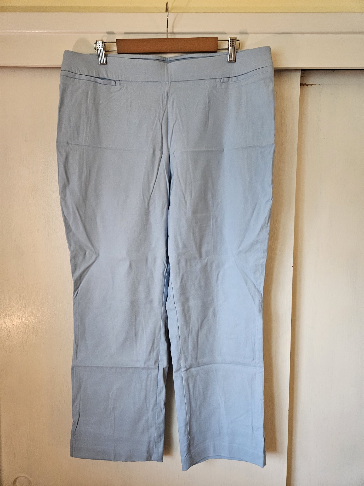 Counterparts Women’s Straight Leg Pull On Trousers Size XL Powder Blue Hi Rise