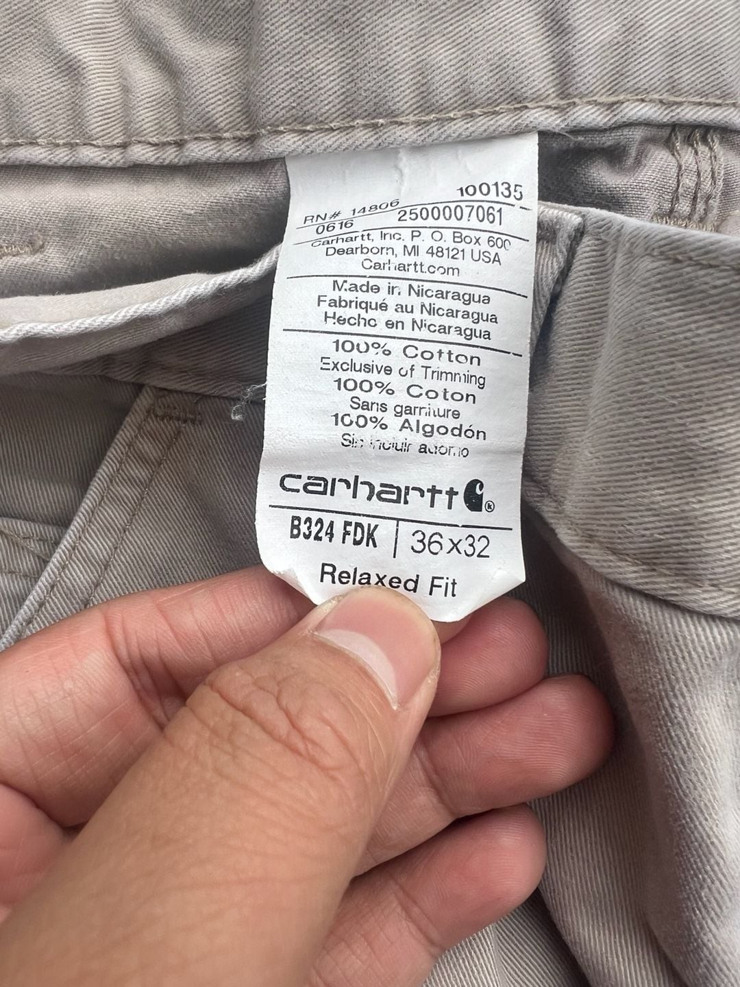 Carhartt B324 FDK Relaxed Fit Carpenter Utility Pants Size 36×32