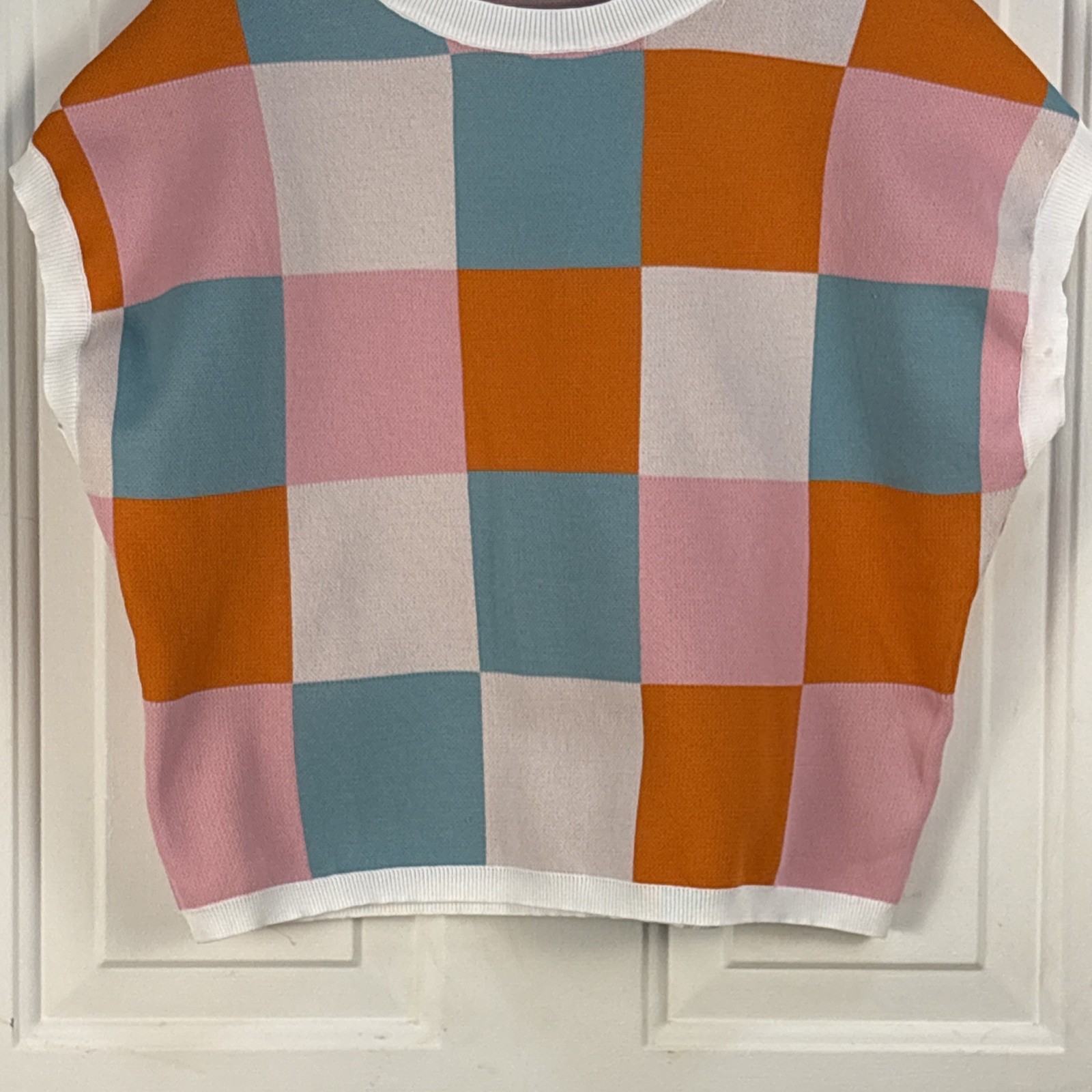 Retro 50s Style Colorful Checker Crop Top