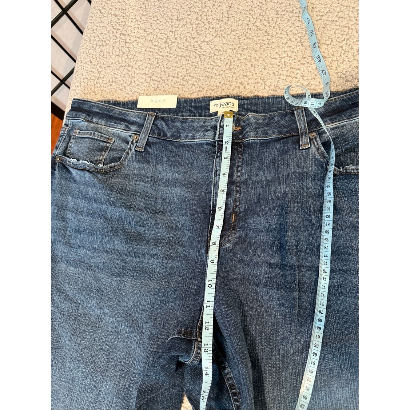 👖 Maurices m jeans Slim Straight Cuffed Jeans NWT • 22W Long • Medium Wash