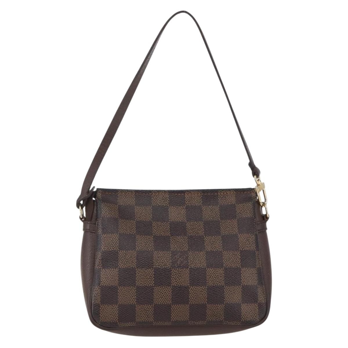 LOUIS VUITTON Damier Ebene Trousse Makeup Pouch N51982 LV Auth 159468