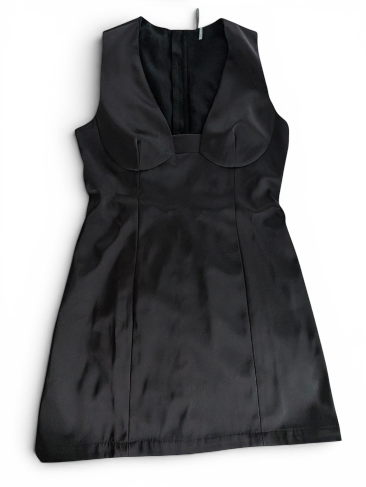 Anthropologie Satin Bodycon Mini Dress Size 12 Deep Brown NWT