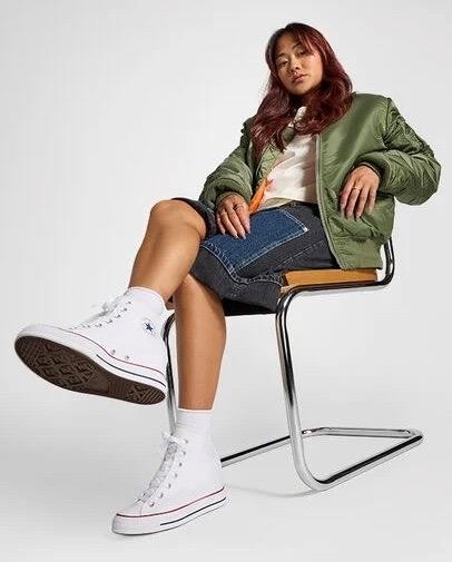New NIB Converse Women’s All Star Hidden Wedge High Heel Platform White Sneakers